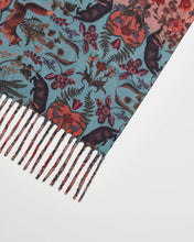 Load image into Gallery viewer, Folksy Fox Teal Winter Scarf by Fable England
