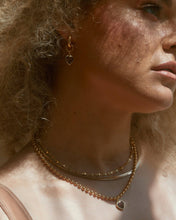 Load image into Gallery viewer, Heart's Accelerated Huggie Hoop Earring Gold - Plum Druzy by Luna Norte