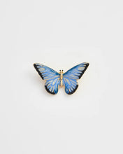 Load image into Gallery viewer, Blue Butterfly Enamel Brooch by Fable England