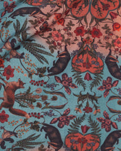 Load image into Gallery viewer, Folksy Fox Teal Winter Scarf by Fable England