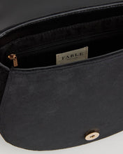 Load image into Gallery viewer, Deer & Moon Embroidered Black Velvet Saddle Purse by Fable England