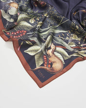 Load image into Gallery viewer, Fable England Wolf Garden Square Scarf in soft silk material, woodland print, available at Betty Blossom, Australian-based stockist
