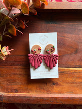 Load image into Gallery viewer, Cosy Red Floral Dangle Earrings by Lumu Moon
