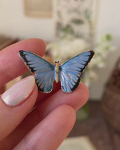 Load image into Gallery viewer, Blue Butterfly Enamel Brooch by Fable England