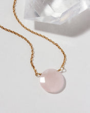 Load image into Gallery viewer, Gem in the Moon Gemstone Necklace - Rose Quartz by Luna Norte