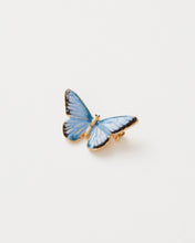 Load image into Gallery viewer, Blue Butterfly Enamel Brooch by Fable England