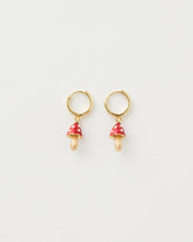 Load image into Gallery viewer, Enamel Mushroom Huggie Earrings by Fable England