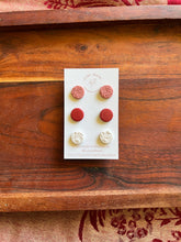 Load image into Gallery viewer, Red and Earthy Pink Stud Pack (3 Pack) by Lumu Moon