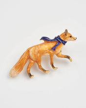 Load image into Gallery viewer, Cosy Fox Enamel Brooch by Fable England