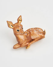 Load image into Gallery viewer, Resting Fawn Enamel Brooch by Fable England