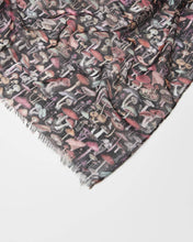 Load image into Gallery viewer, Magical Mushroom Black Lightweight Scarf by Fable England