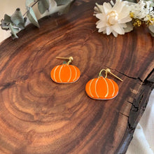 Load image into Gallery viewer, Pumpkin Porcelain Earrings by Wolf and Clay