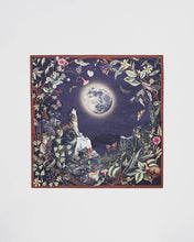 Load image into Gallery viewer, Fable England Wolf Garden Square Scarf in soft silk material, woodland print, available at Betty Blossom, Australian-based stockist