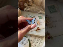 Load and play video in Gallery viewer, Blue Butterfly Enamel Brooch by Fable England