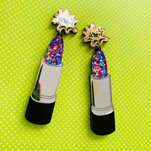 Load image into Gallery viewer, PolyPaige Lipstick Earrings (Last Pair)