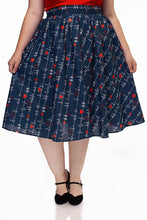 Load image into Gallery viewer, Retrolicious heartbreaker print Longer Length Vintage Style Skirt