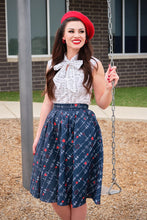 Load image into Gallery viewer, Retrolicious heartbreaker print Longer Length Vintage Style Skirt