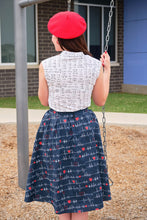Load image into Gallery viewer, Retrolicious heartbreaker print Longer Length Vintage Style Skirt