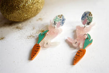 Load image into Gallery viewer, LaliBlue Easter Bunny Earrings with Carrot and Egg
