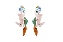 Load image into Gallery viewer, LaliBlue Easter Bunny Earrings with Carrot and Egg