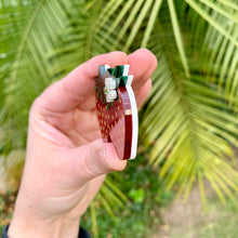 Load image into Gallery viewer, Betty Blossom Berry Sweet handmade acrylic strawberry brooch ivory