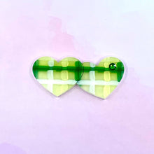 Load image into Gallery viewer, Betty Blossom Quirky Vintage Style Handmade Green Plaid Sweethearts Brooch Sydney Australia