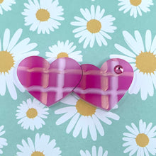 Load image into Gallery viewer, Betty Blossom Quirky Vintage Style Handmade Pink Plaid Sweethearts Brooch Sydney Australia