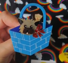 Load image into Gallery viewer, Dolly Dimple Design Dog In Basket Brooch - Brown