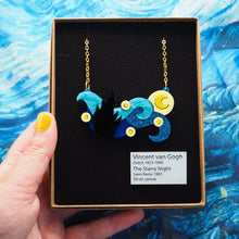 Load image into Gallery viewer, Dolly Dimple Design 'The Starry Night' Necklace and Mini Label Brooch Set