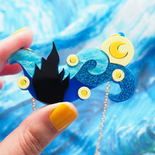 Load image into Gallery viewer, Dolly Dimple Design 'The Starry Night' Necklace and Mini Label Brooch Set