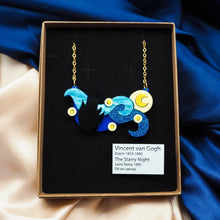 Load image into Gallery viewer, Dolly Dimple Design 'The Starry Night' Necklace and Mini Label Brooch Set