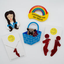 Load image into Gallery viewer, Dolly Dimple Design Dog In Basket Brooch - Brown