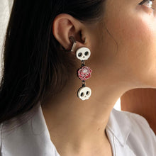 Load image into Gallery viewer, Skull Rose Earrings by PolyPaige