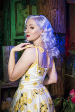 Load image into Gallery viewer, Katakomb by Kassandra Love - Jeri Dress White with Yellow Floral Embroidery (Only one size S left)