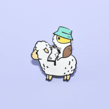 Load image into Gallery viewer, Noristudio Bubu the Guinea Pig Knitter Enamel Lapel Pin Betty Blossom Australia
