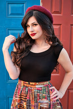 Load image into Gallery viewer, Vintage book print knee length A-line skirt