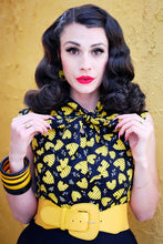 Load image into Gallery viewer, Honey hives print 1950s style bow top
