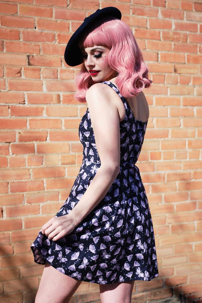 Moth print best sale skater dress