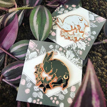 Load image into Gallery viewer, The Pickety Witch Starlight Rabbit Enamel Pin - Spring Imbolc / Ostara Collection