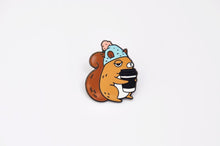 Load image into Gallery viewer, Noristudio Coffee Addict Squirrel Enamel Pin Betty Blossom Sydney Australia
