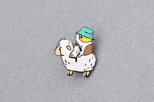 Load image into Gallery viewer, Noristudio Bubu the Guinea Pig Knitter Enamel Lapel Pin Betty Blossom Australia
