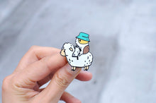 Load image into Gallery viewer, Noristudio Bubu the Guinea Pig Knitter Enamel Lapel Pin Betty Blossom Australia