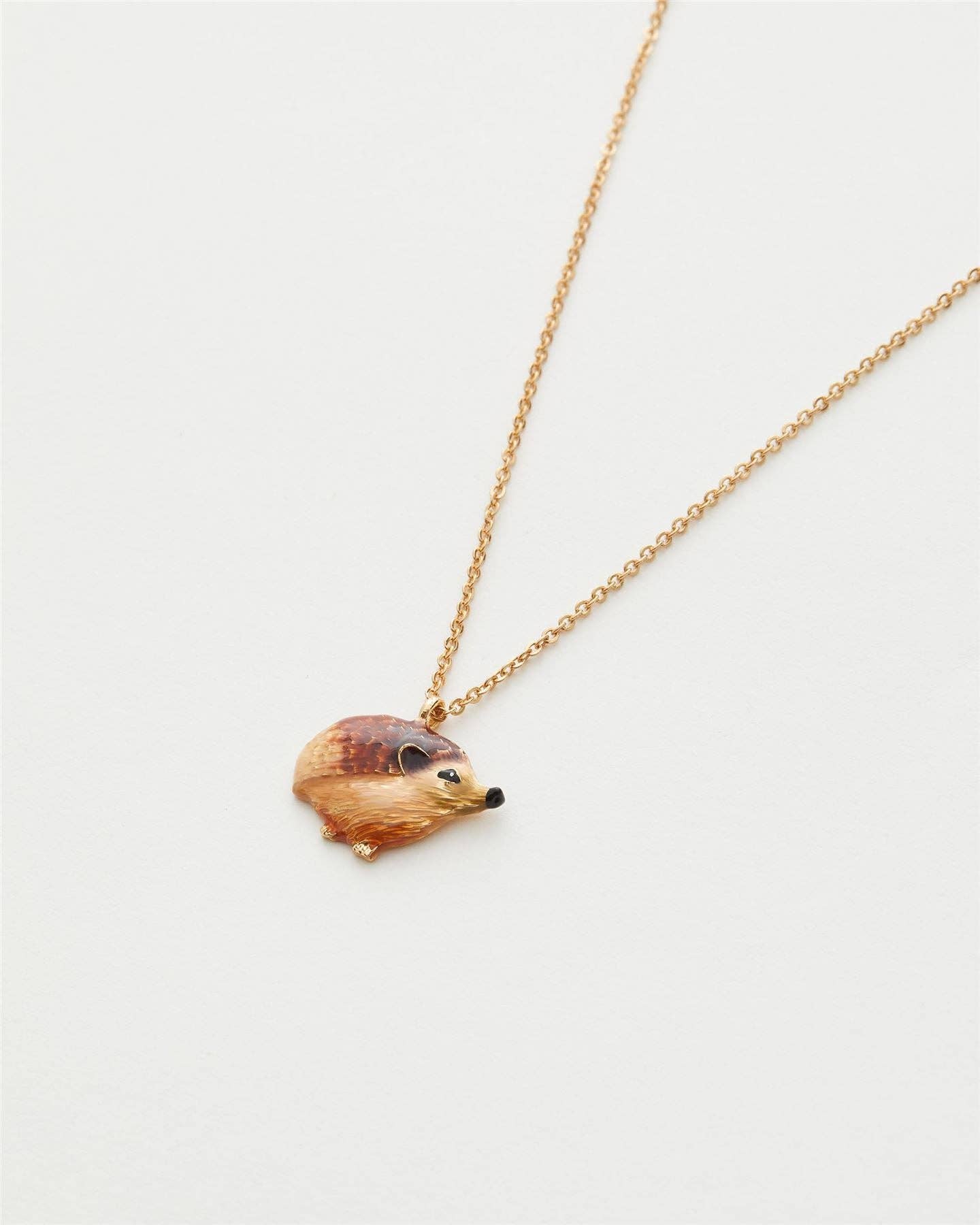 Hedgehog Enamel Necklace by Fable England