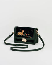 Load image into Gallery viewer, Fawn Embroidered Green Crossbody Bag by Fable England
