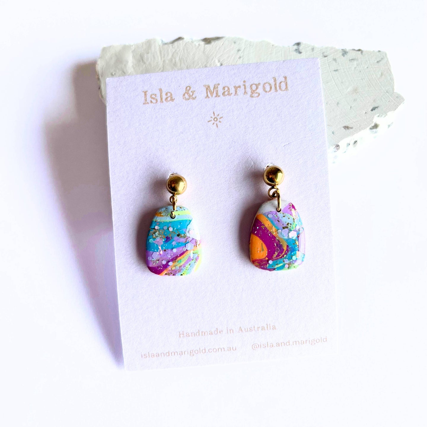 Rainbow Small Dangle Earrings by Isla & Marigold