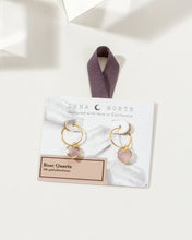 Load image into Gallery viewer, Conversation Heart Mini Hoop Earrings - Rose Quartz by Luna Norte
