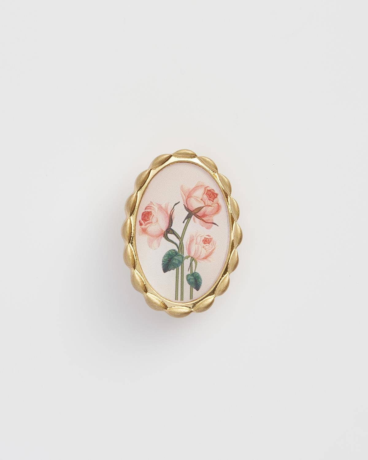 Framed Roses Enamel Brooch by Fable England
