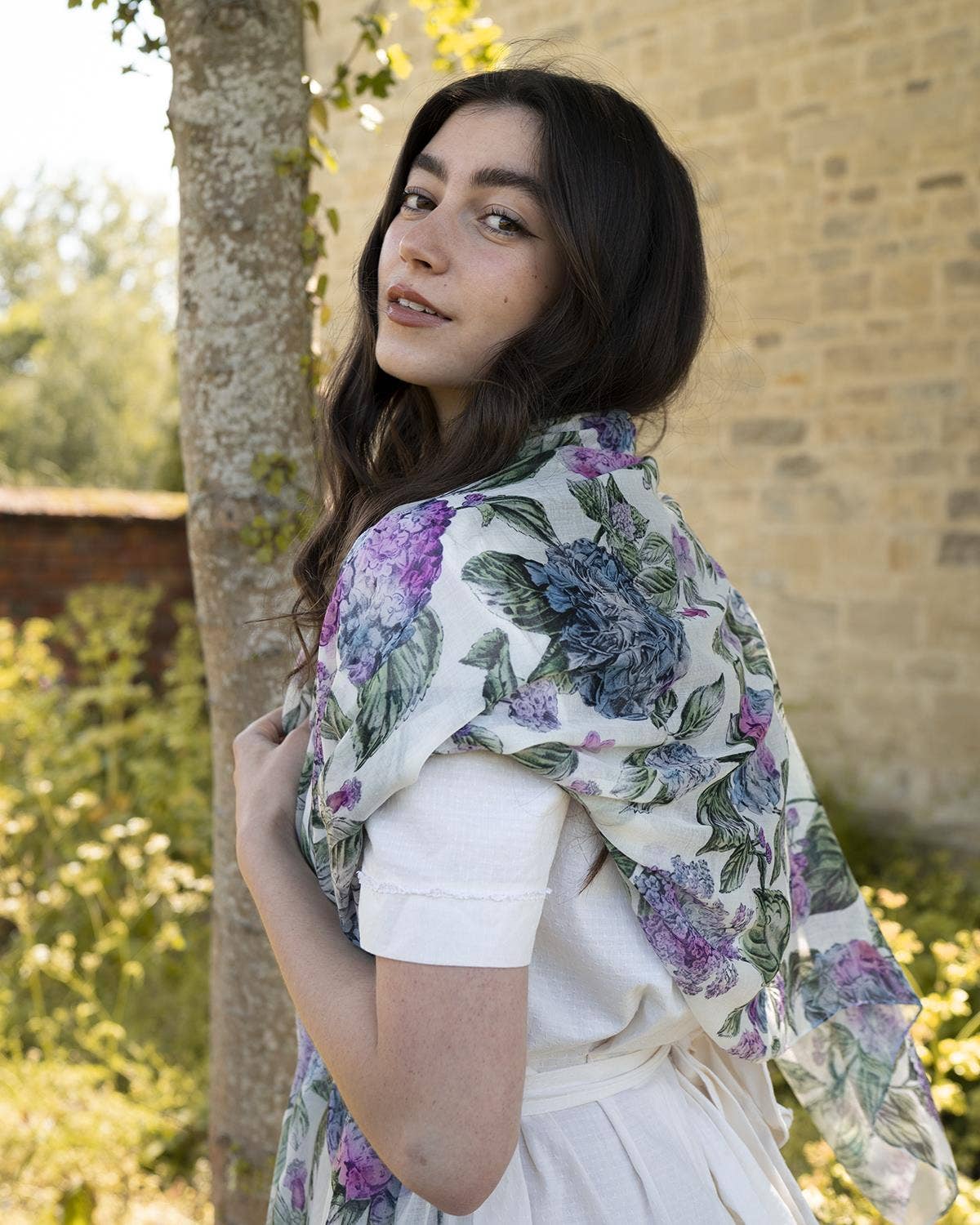 Hydrangea Lightweight Scarf by Fable England
