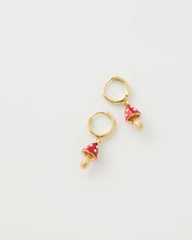 Load image into Gallery viewer, Enamel Mushroom Huggie Earrings by Fable England
