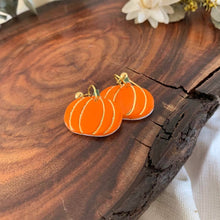 Load image into Gallery viewer, Pumpkin Porcelain Earrings by Wolf and Clay
